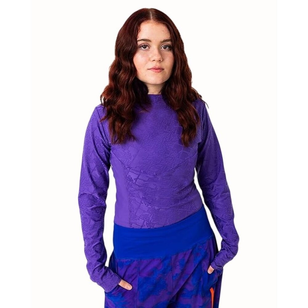 Capelli MTV Bodysuit Long Sleeve Shapewear Leotard Violet Women's XS NEW - Picture 5 of 7